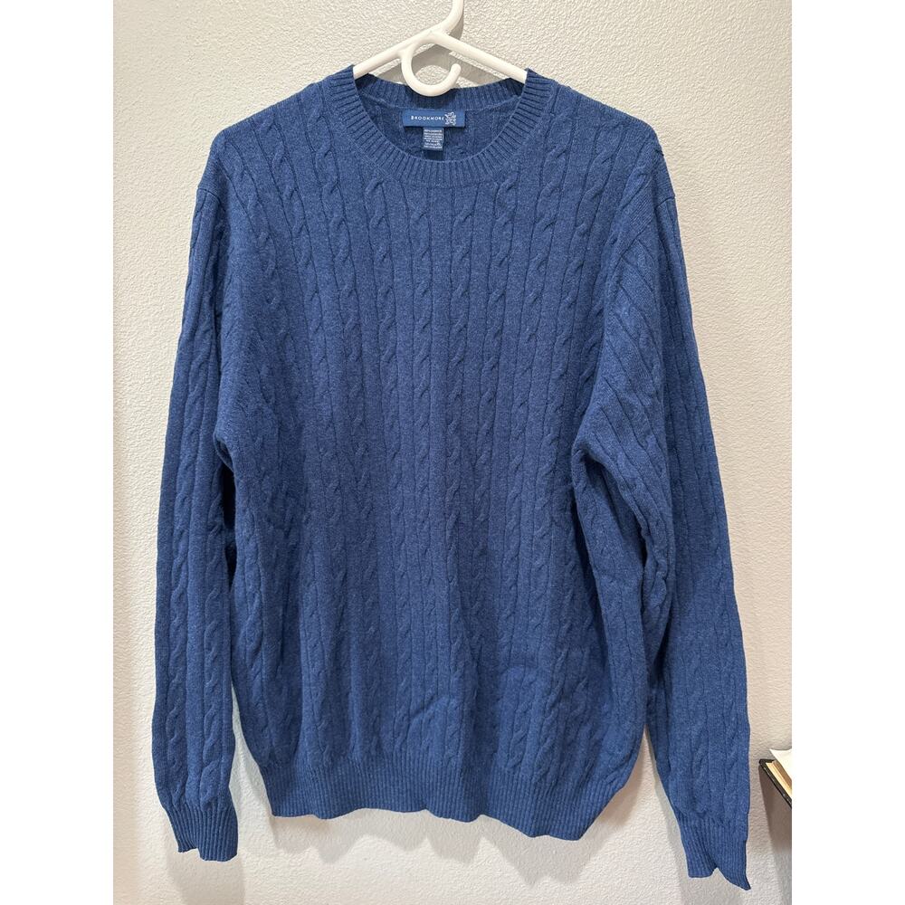 Brookmore Blue Cableknit Cashmere Sweater Size XL
New